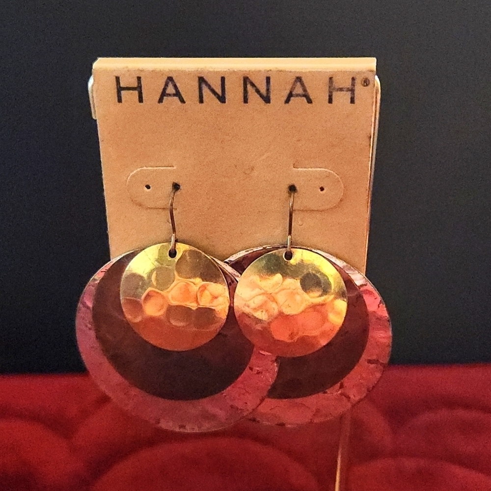 π£ Hannah Tri Color Dangle Hammered Earring New π Tags π